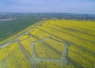 aerial of Hill Barn