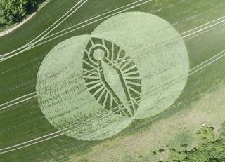 aerial of Cerne Abbas