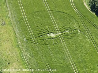 aerial of Cerne Abbas