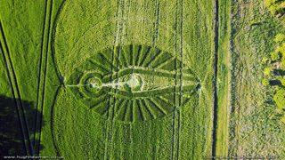 aerial of Cerne Abbas from ccc