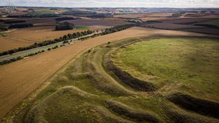 aerial of Yarnbury Castle from ccc
