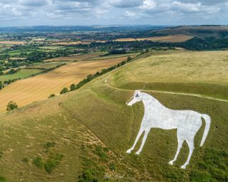 aerial of Westbury White Horse from ccc