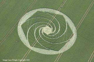 aerial of Avebury Stone Circle from ccc