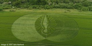 aerial of Cerne Abbas from ccc