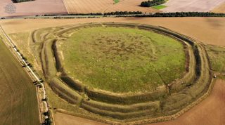 aerial of Yarnbury Castle from ccc