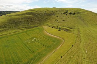 aerial of Cley Hill from ccc