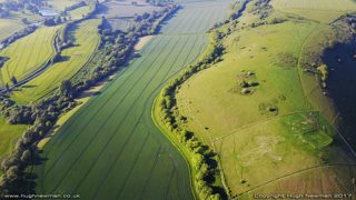 aerial of Cerne Abbas from ccc
