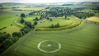 aerial of Avebury Stone Circle from ccc