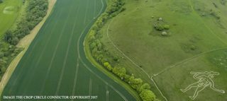 aerial of Cerne Abbas from ccc