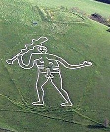 aerial of Cerne Abbas