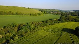 aerial of Cerne Abbas from ccc