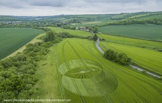aerial of Cerne Abbas from ccc