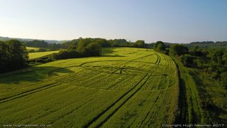 aerial of Cerne Abbas from ccc