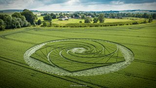 aerial of Avebury Stone Circle from ccc