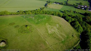 aerial of Cerne Abbas from ccc