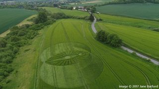 aerial of Cerne Abbas from ccc