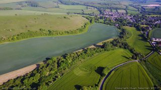 aerial of Cerne Abbas from ccc