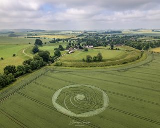 aerial of Avebury Stone Circle from ccc