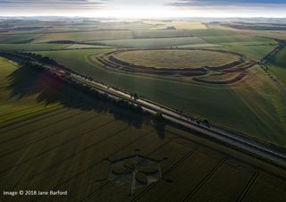 aerial of Yarnbury Castle from ccc