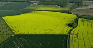 aerial of Hill Barn
