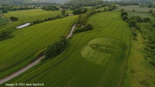 aerial of Cerne Abbas from ccc