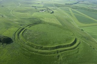 aerial of Barbury Castle from tt