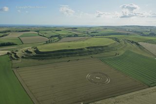 aerial of Maiden Castle from tt
