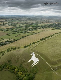 aerial of Westbury White Horse from tt