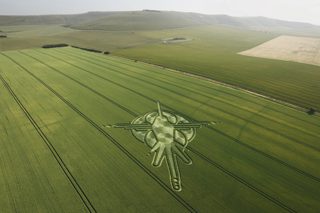 aerial of Milk Hill from tt