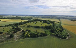 aerial of Danebury Hill