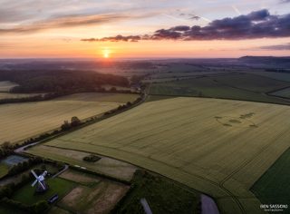 aerial of Wilton Windmill from tt